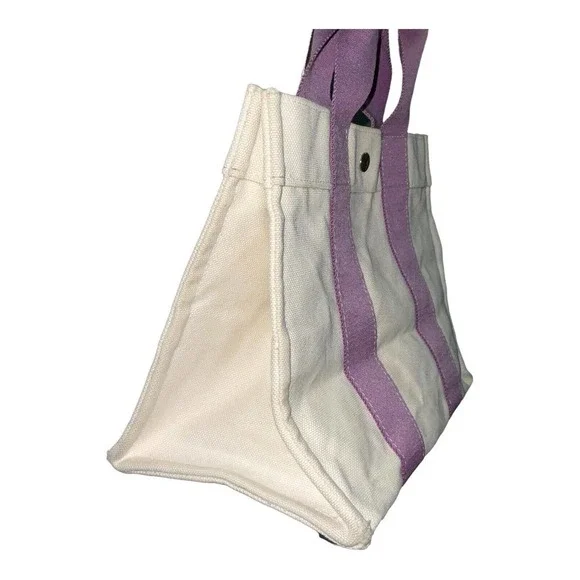 Hermes Bora Bora Canvas Tote Bag Ivory Purple - Picture 3 of 15